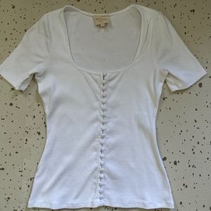 Sezane - T-SHIRT GRANT COLOR : ÉCRU/ WHITE  SIZE : S